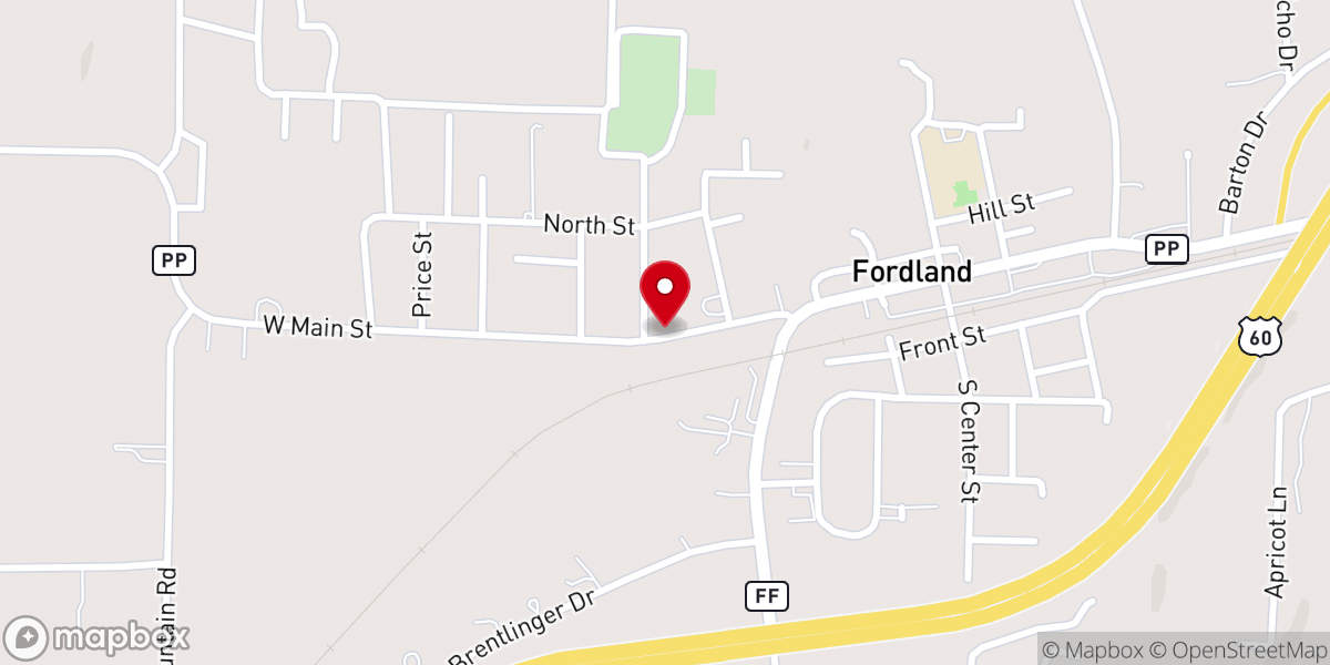 Map showing location of Fordland City Park