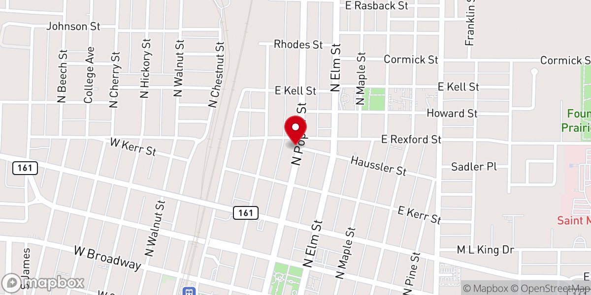 Map showing location of Ricks Chapel AME Zion Church
