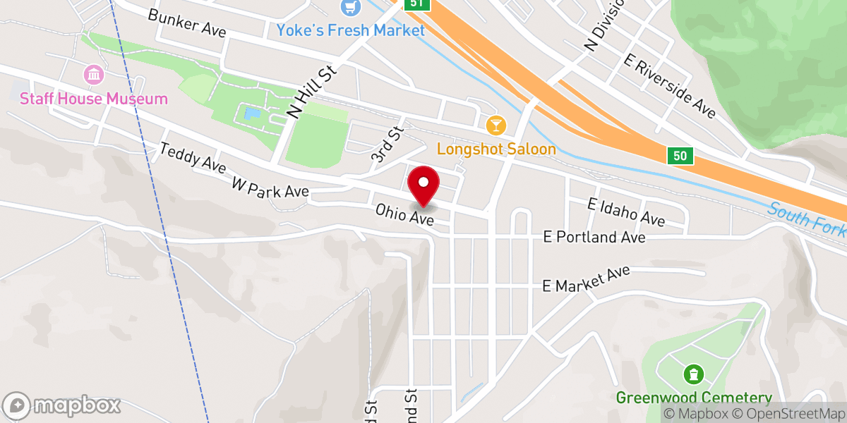 Map showing location of Silver Valley Independent Baptist Church