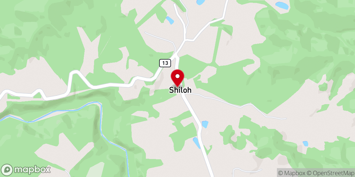 Map showing location of Shiloh Church