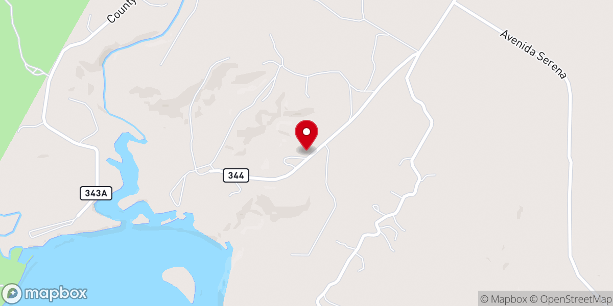 Map showing location of Camp of the Hills