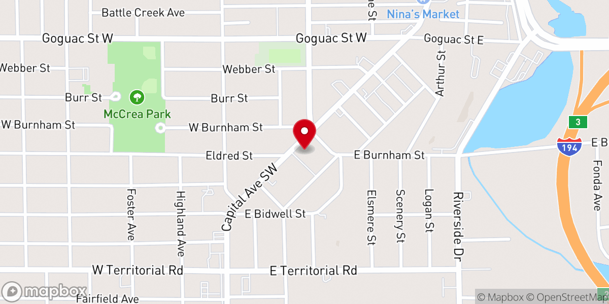 Map showing location of Lighthouse Flc Church Battle Crk