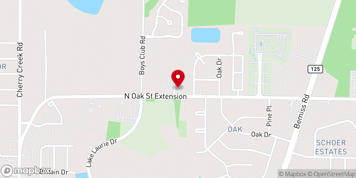 Map showing location of Open Bible Baptist Church
