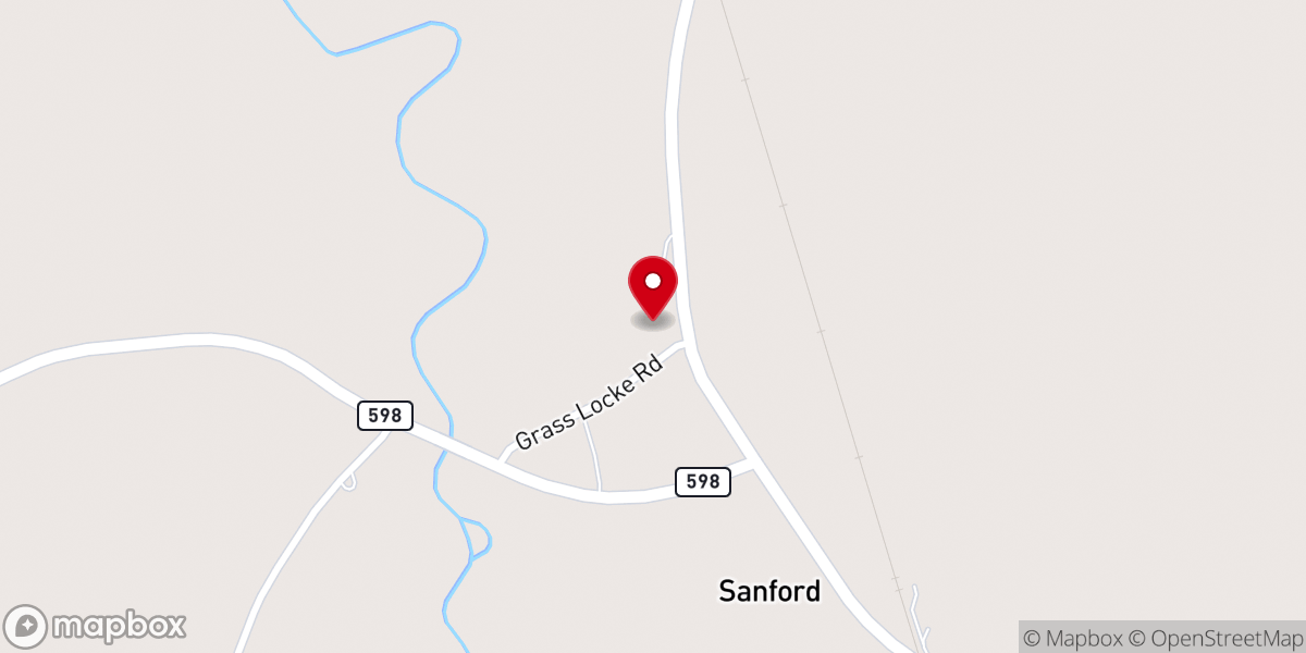 Map showing location of First Baptist Church of Sanford