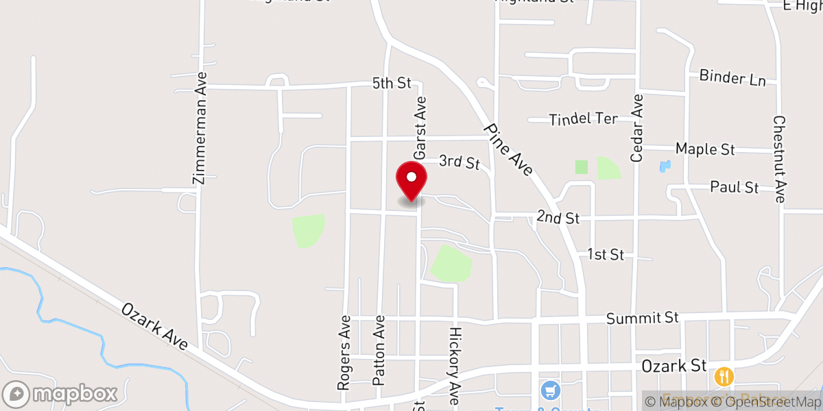 Map showing location of Church of the Brethren