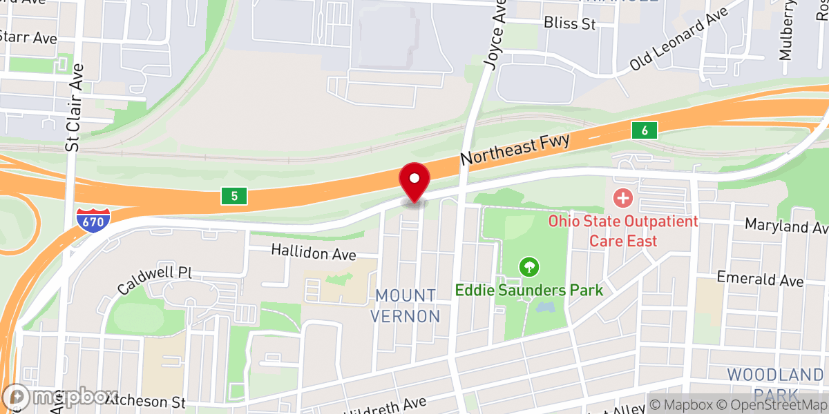 Map showing location of Greater Mt. Calvary Baptist Church