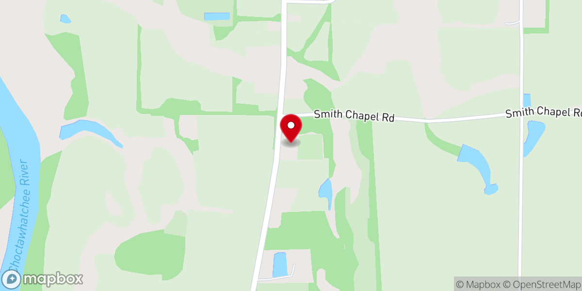 Map showing location of Whitewater Baptist Church