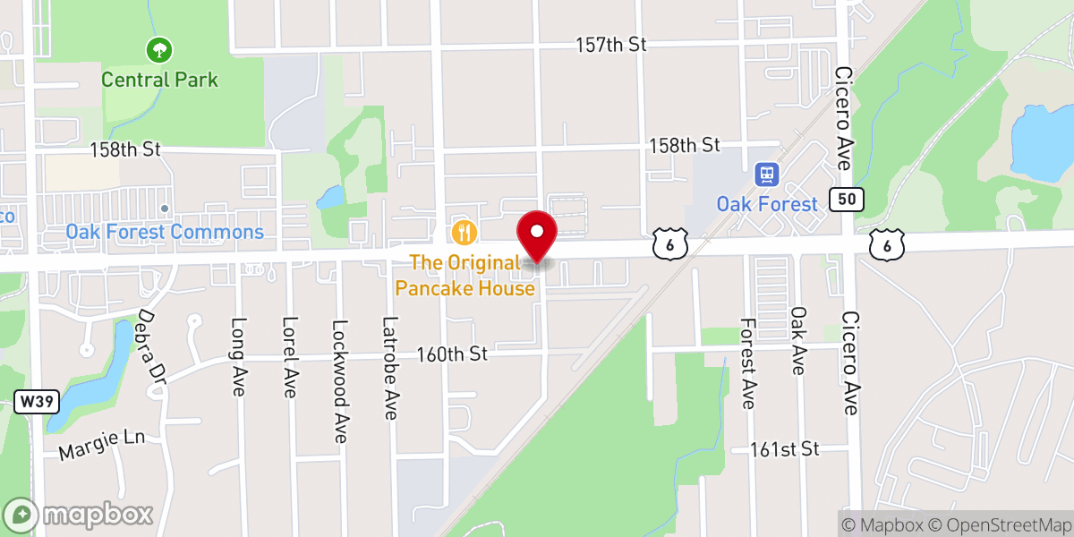Map showing location of Oak Forest