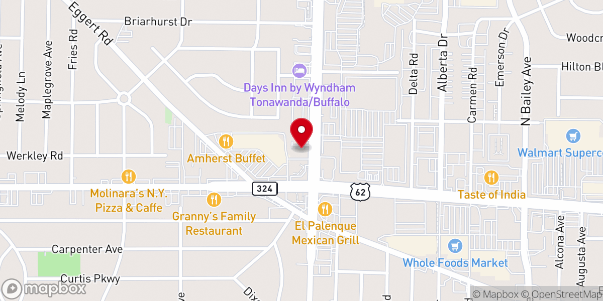 Map showing location of RCCG Buffalo, The Chosen Generation Parish