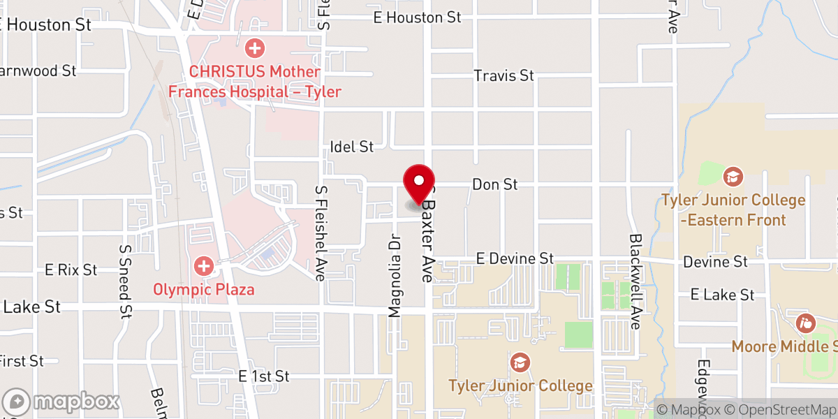 Map showing location of Vineyard Christian Fellowship