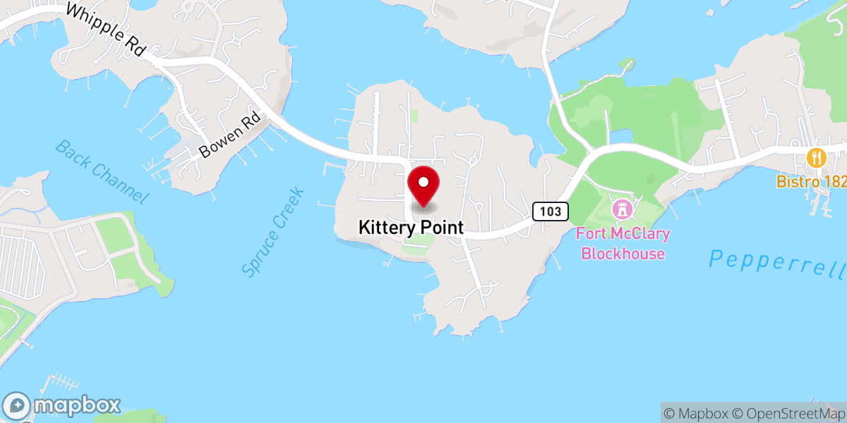 Map showing location of First Congregational Church of Kittery, UCC