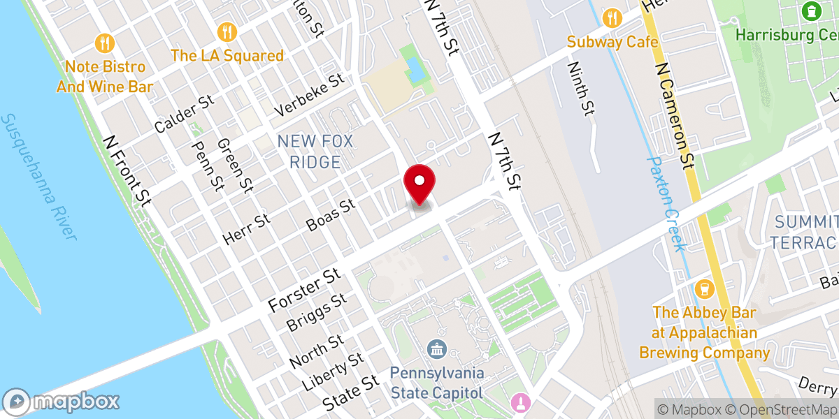 Map showing location of Messiah Lutheran Church