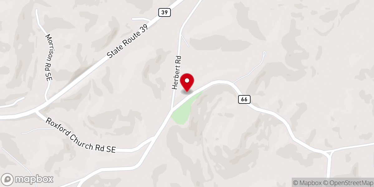 Map showing location of Roxford United Methodist Church