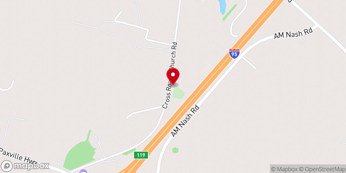 Map showing location of Fourth Cross Rd Baptist Church