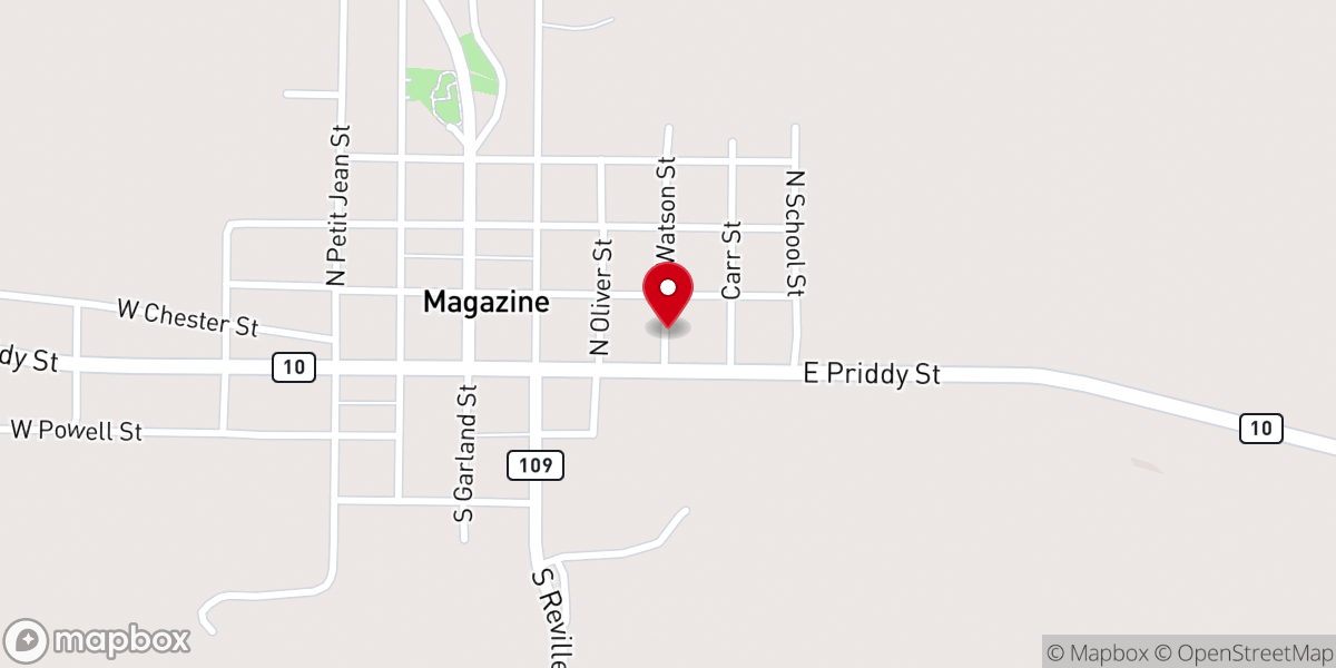 Map showing location of Solid Rock Church
