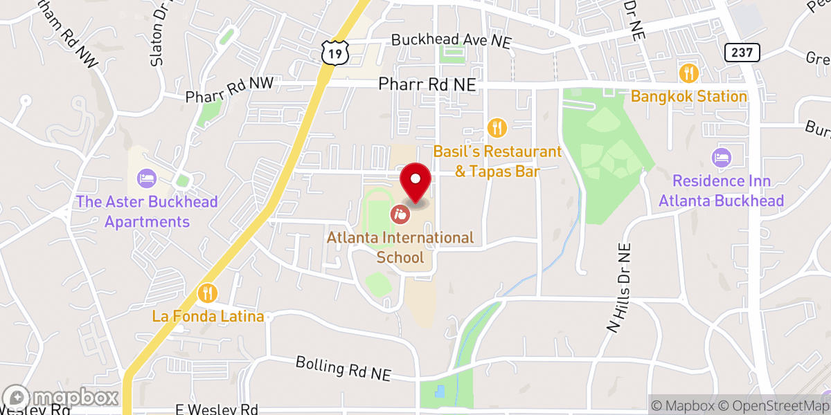 Map showing location of GateCity Buckhead