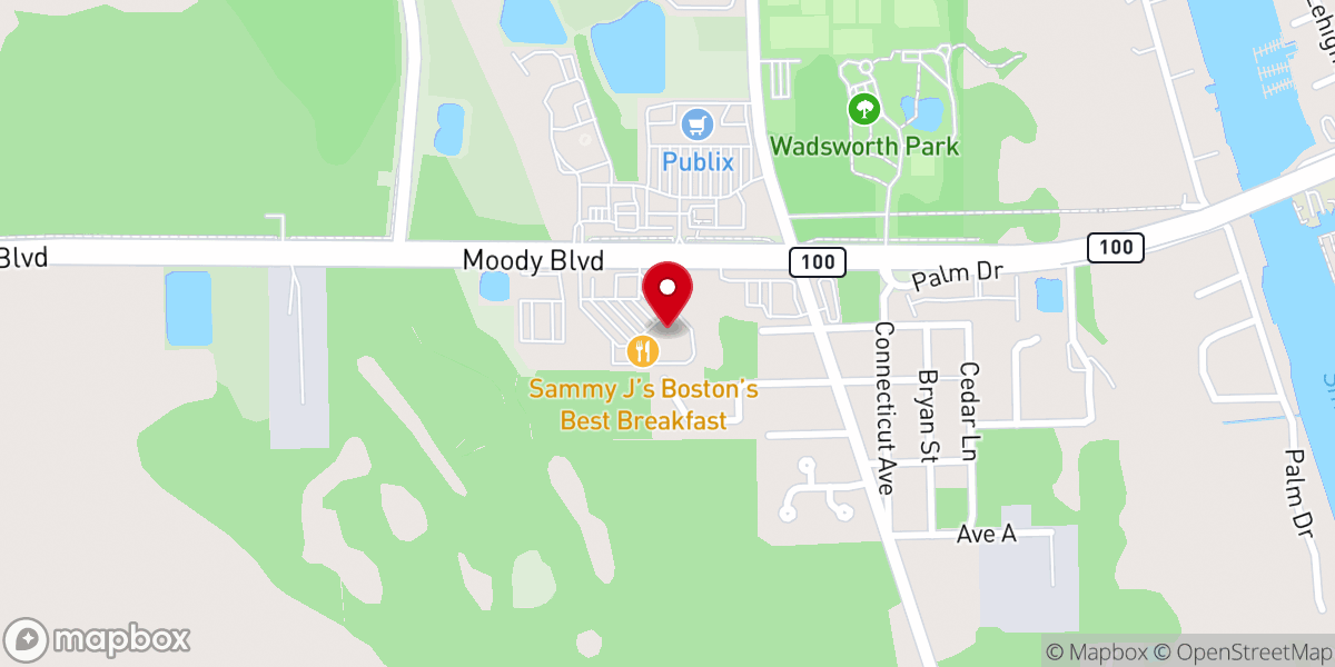 Map showing location of Palm Coast Gospel Hall Inc