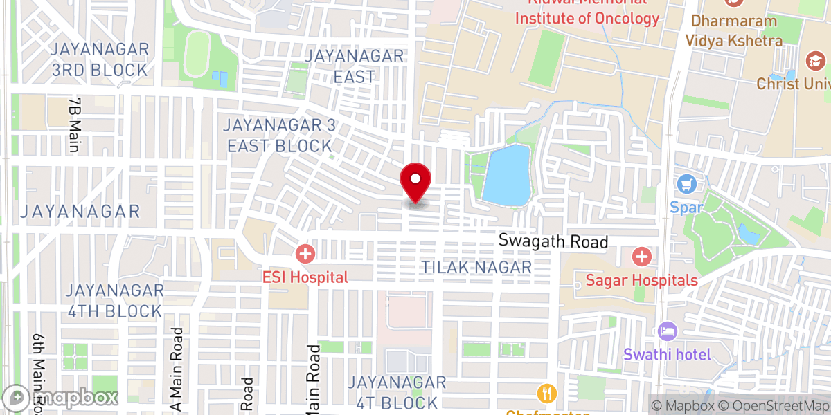Map showing location of The Pentecostal Mission Church - TPM Jayanagar