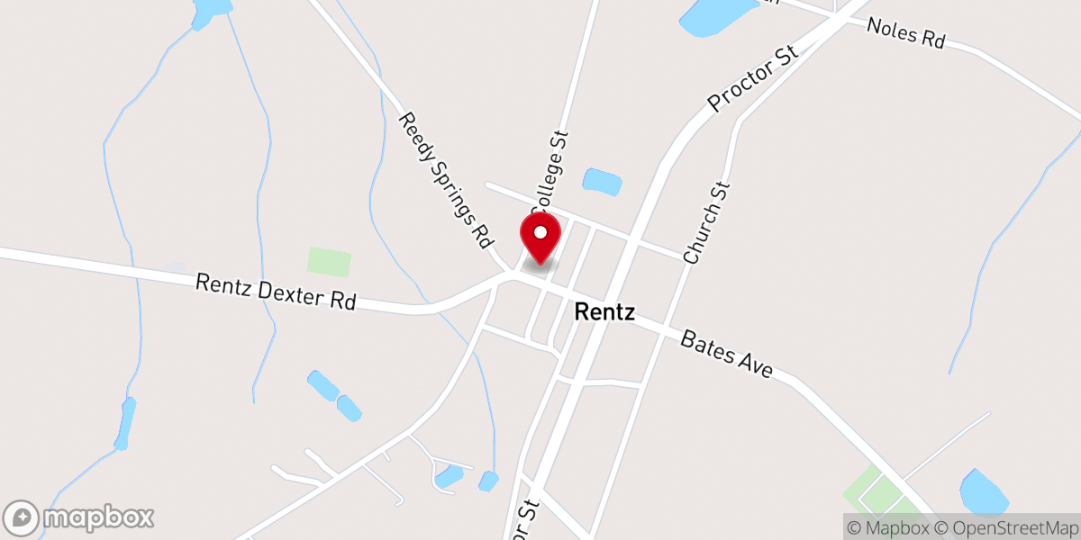Map showing location of Reedy Spring Church
