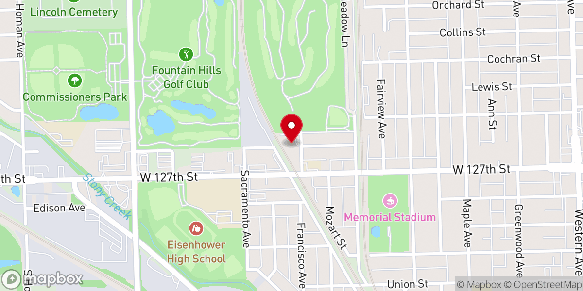 Map showing location of The Salvation Army Blue Island Worship & Community Center