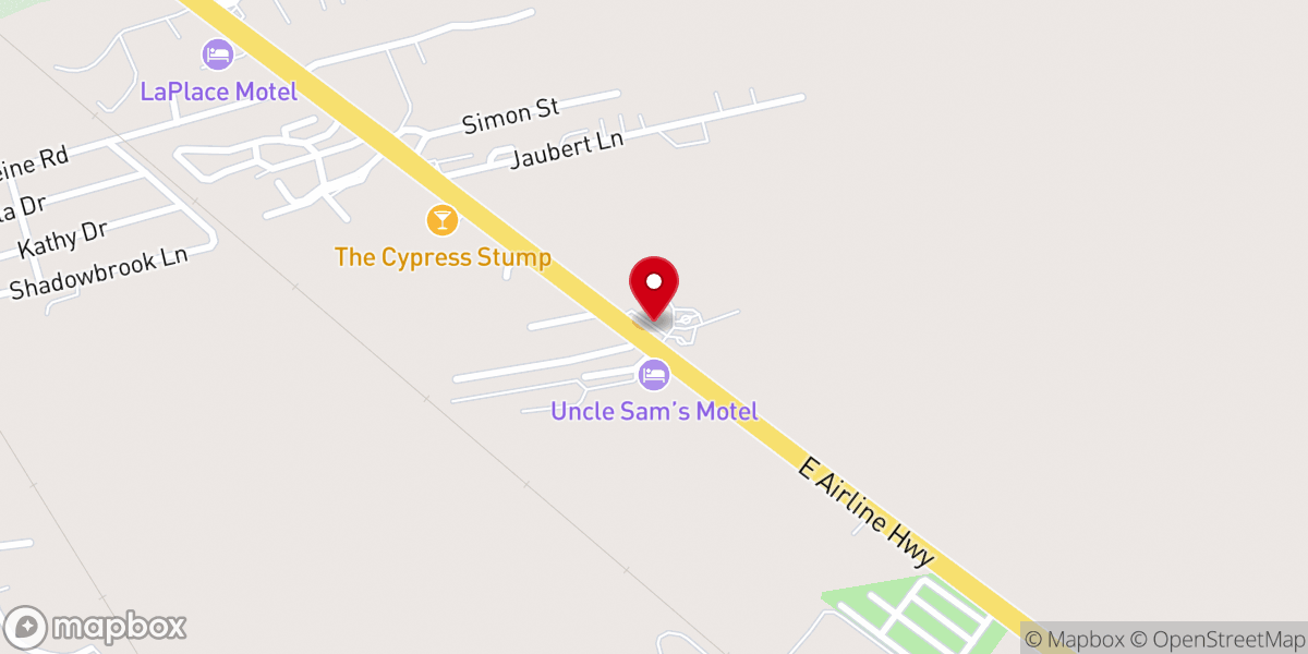 Map showing location of River Parish Truck Stop and Casino