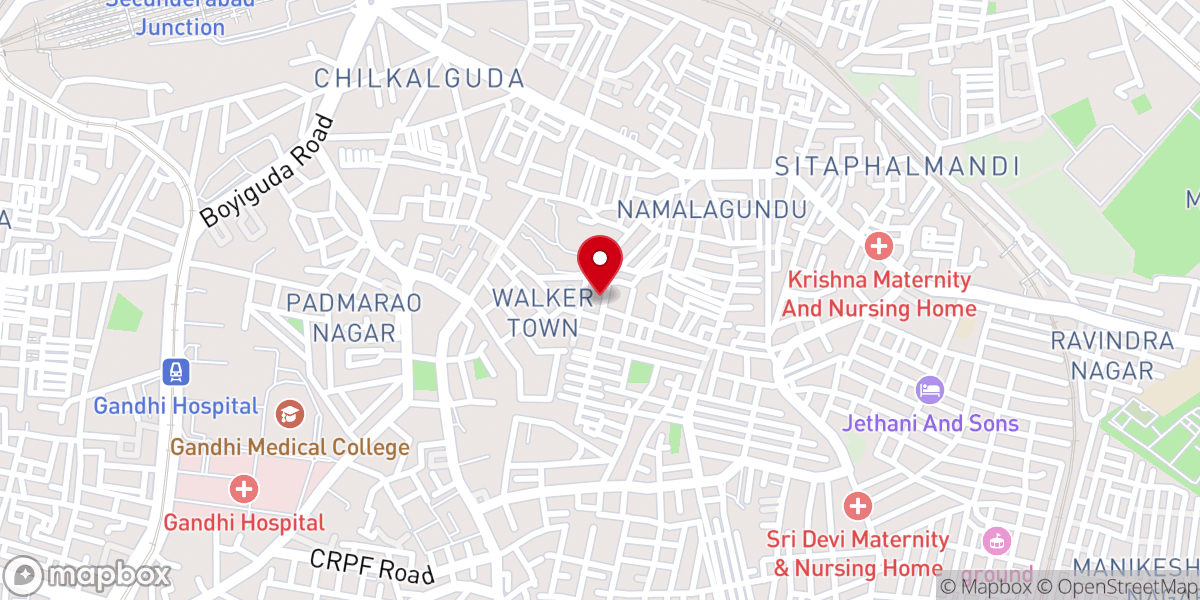 Map showing location of C.S.I Wesley Church, Chilakalaguda