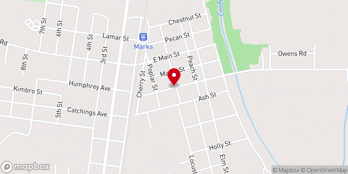 Map showing location of Marks Presbyterian Church