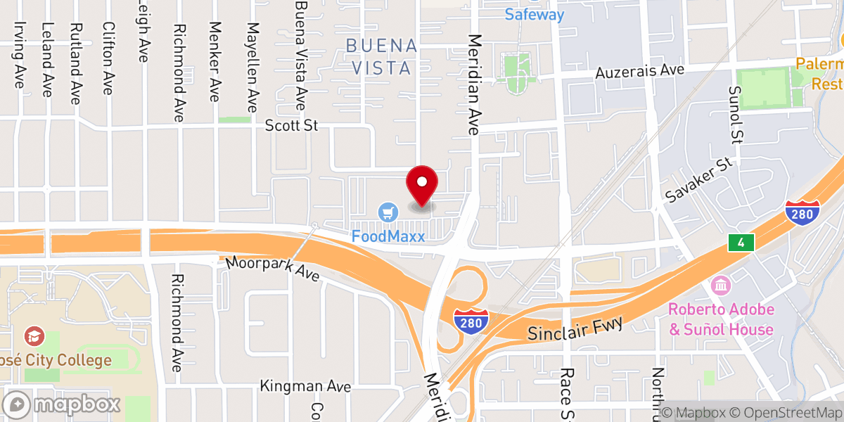Map showing location of VIVE Church San Jose