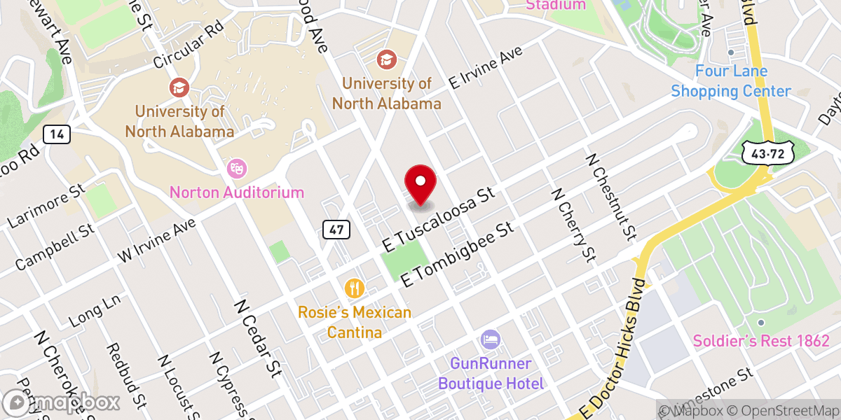 Map showing location of Royal Avenue Church of Christ