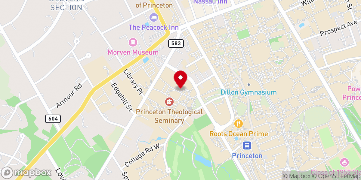 Map showing location of Princeton Seminary Chapel