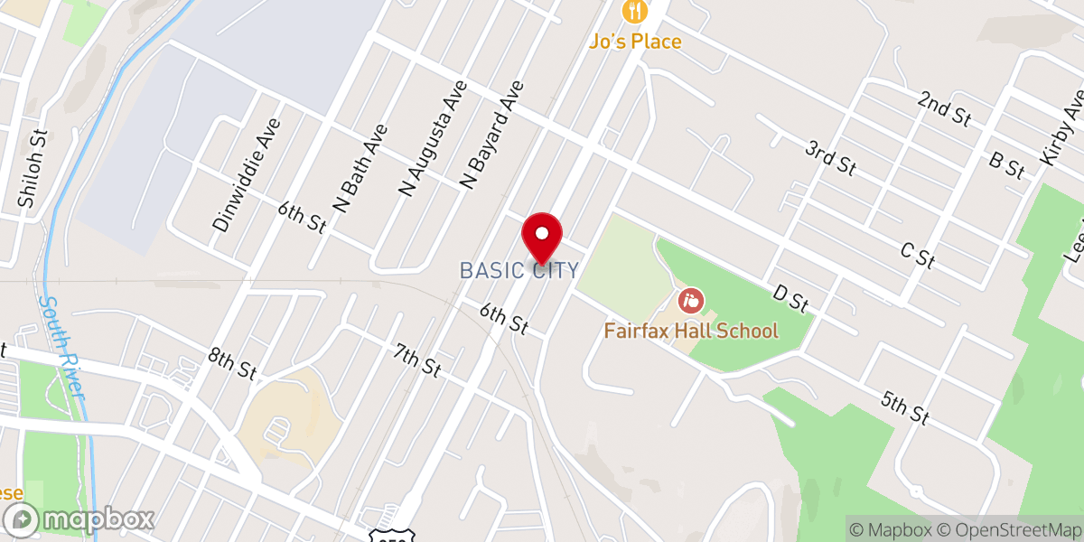 Map showing location of Church of the Foursquare Gospel