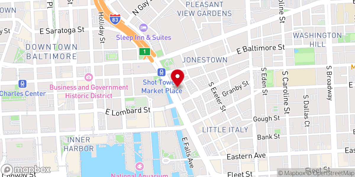 Map showing location of Gallery Church Baltimore