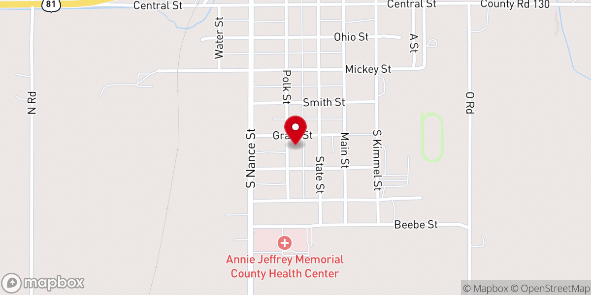 Map showing location of Osceola Lutheran Church
