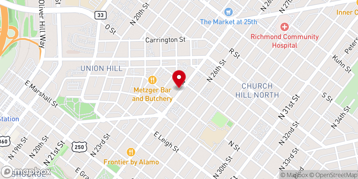 Map showing location of Mount Sinai Baptist Church