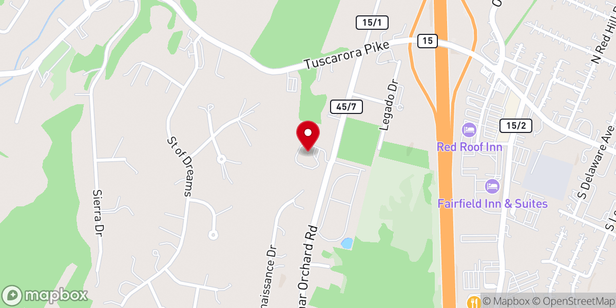 Map showing location of Trinity Reformed Church of Martinsburg