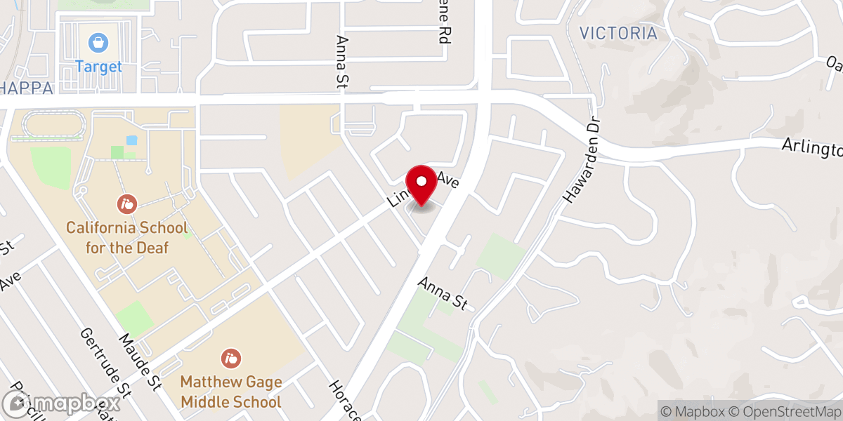 Map showing location of Victoria Presbyterian Church