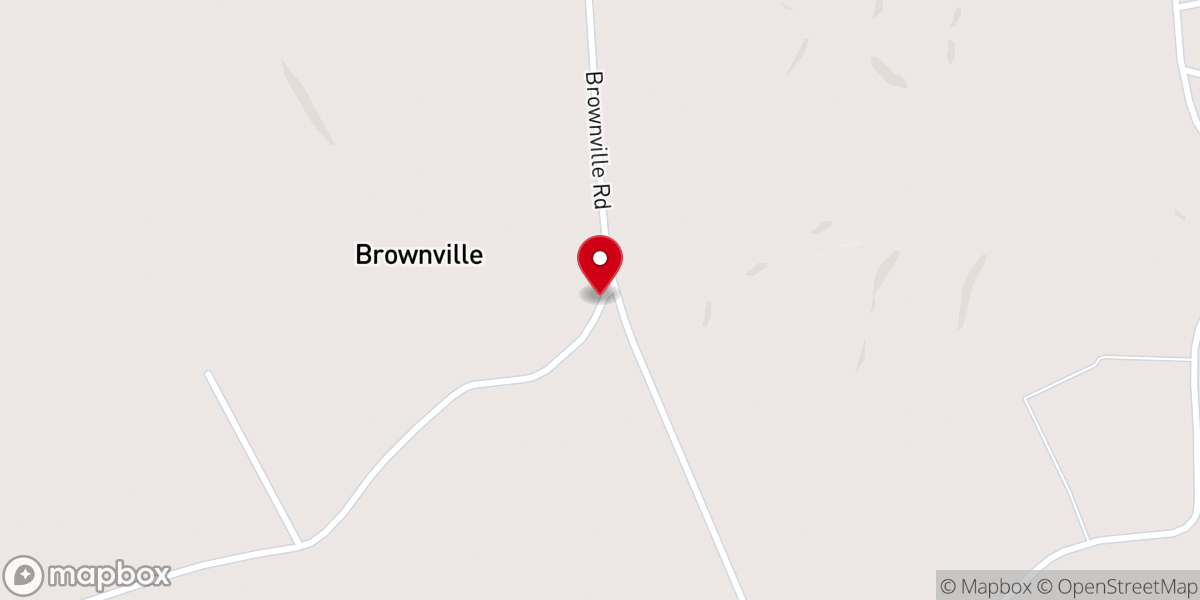 Map showing location of Brownville Church