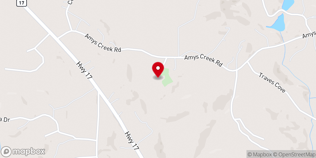 Map showing location of Amys Creek Church