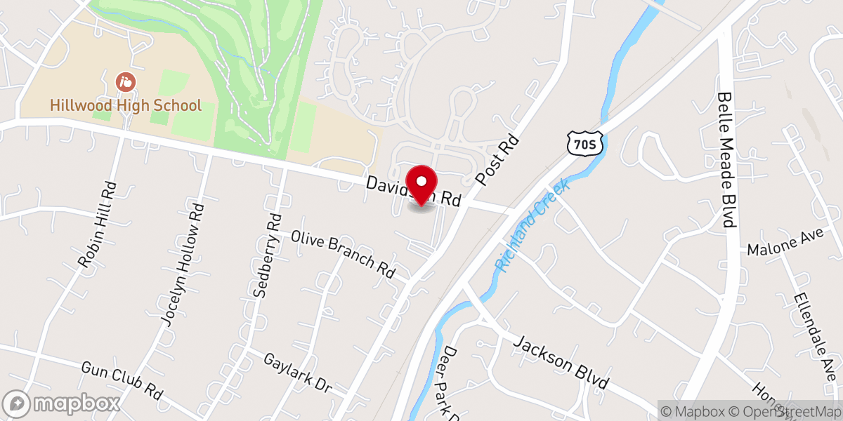 Map showing location of Belle Meade United Methodist Church