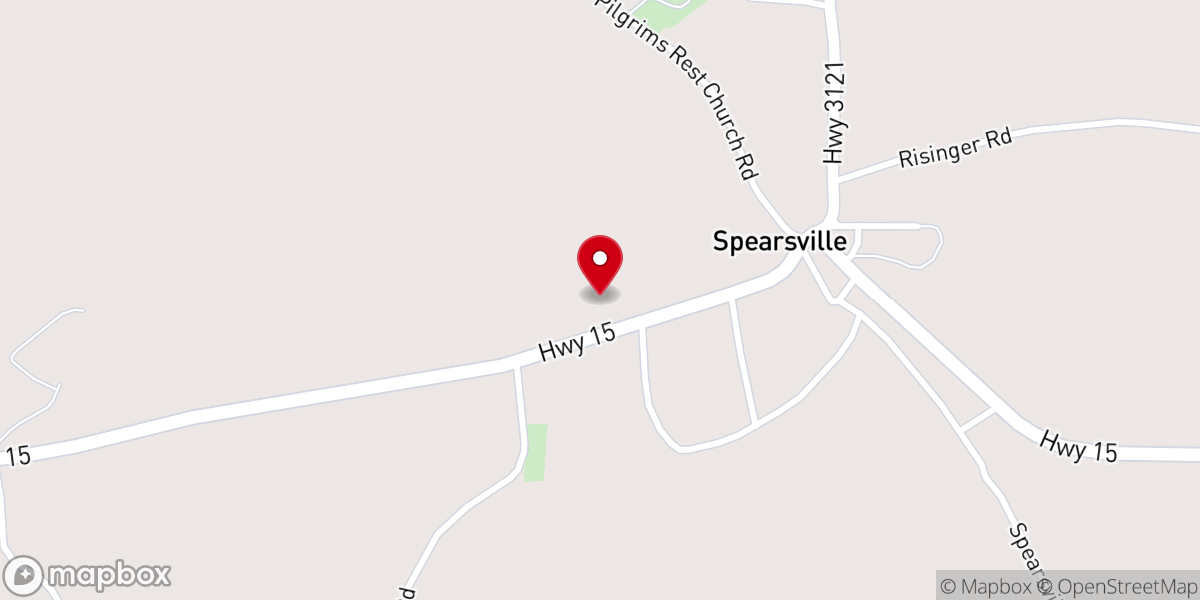 Map showing location of Spearsville Church of Christ