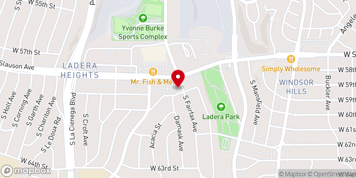 Map showing location of Calvary Baptist Church of Los Angeles