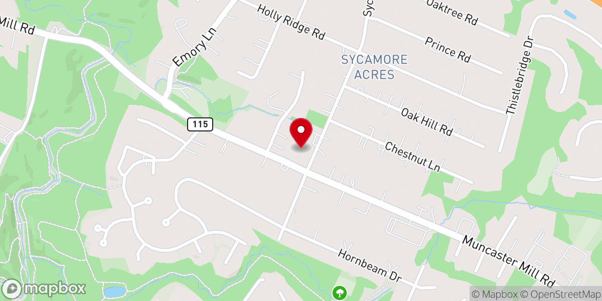 Map showing location of Norbeck Baptist Church