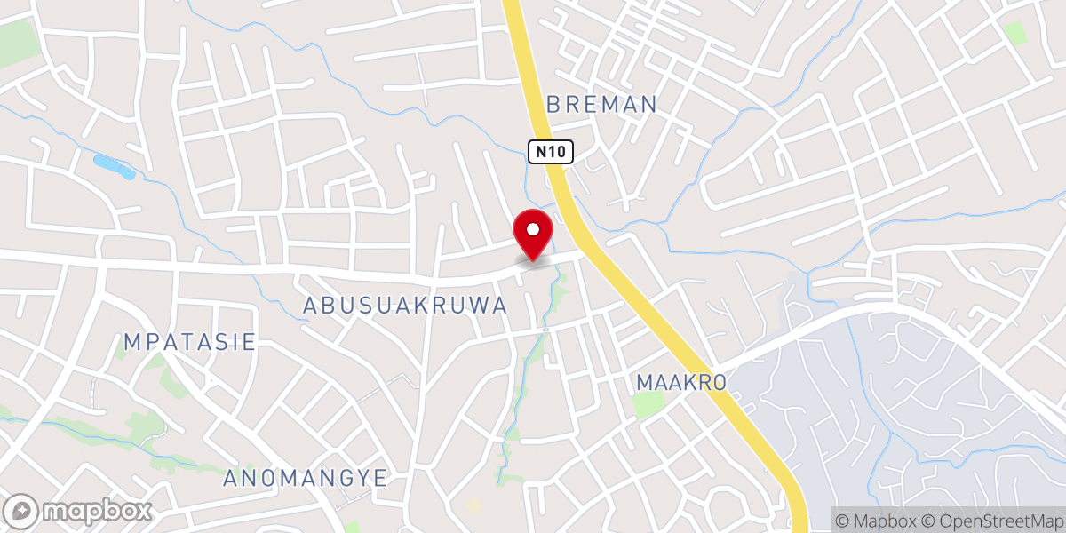 Map showing location of Maakro SDA church