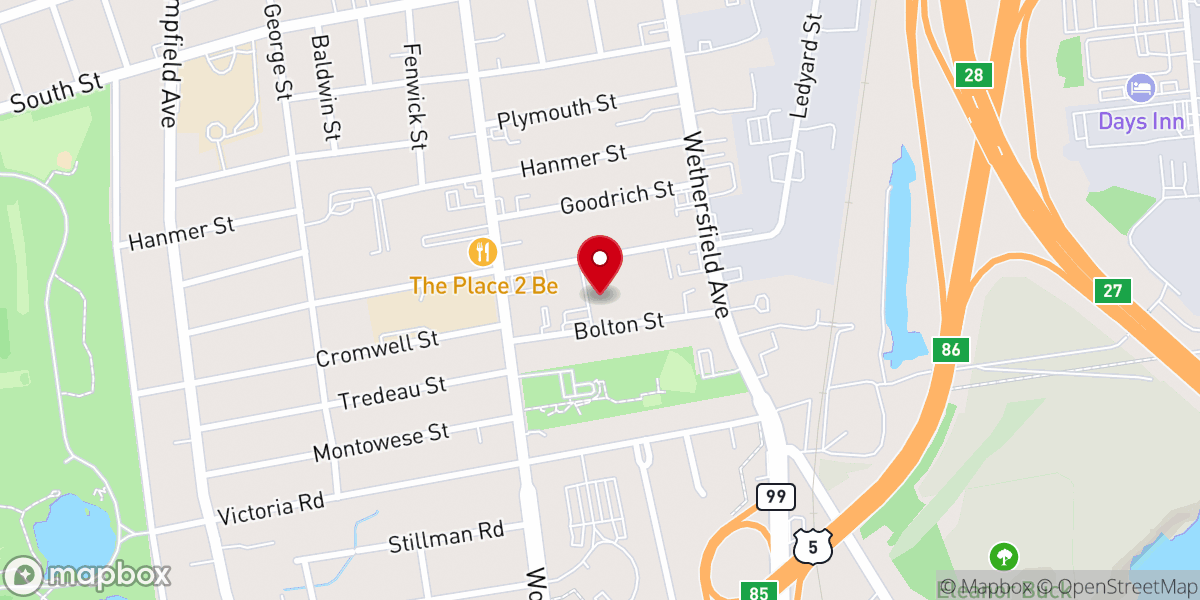 Map showing location of Pentecostals Of Greater Hartford
