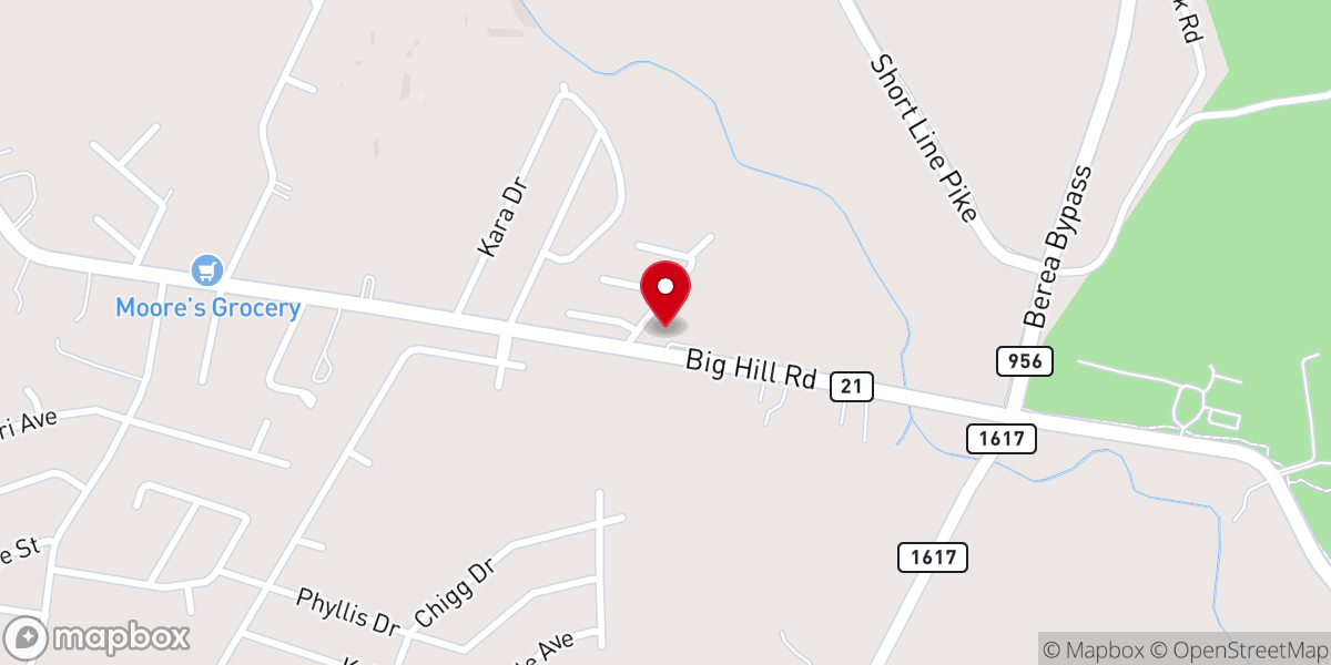 Map showing location of Pony Express Holiness Church