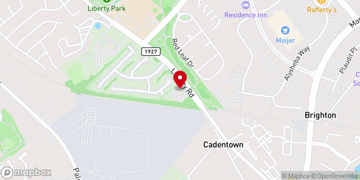 Map showing location of Liberty Road Faith Fellowship
