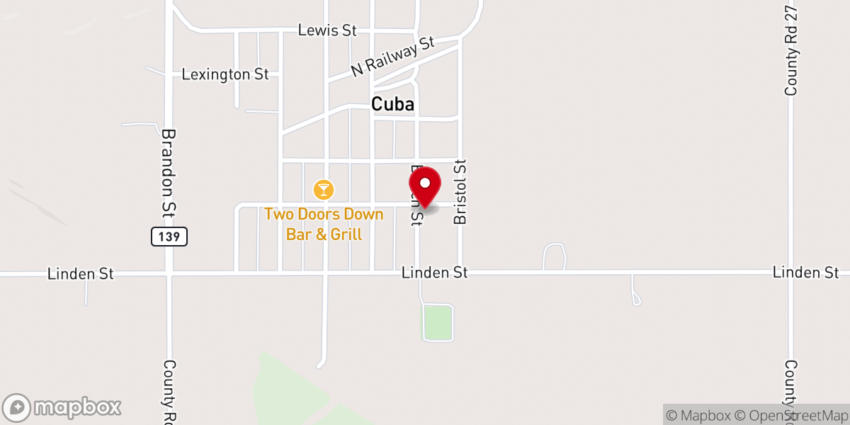 Map showing location of Presbyterian Church
