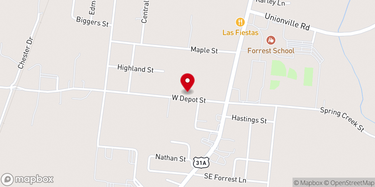Map showing location of Chapel Hill Community Center