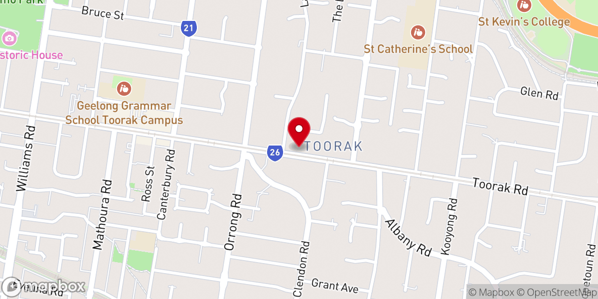 Map showing location of St Peter's Catholic Church