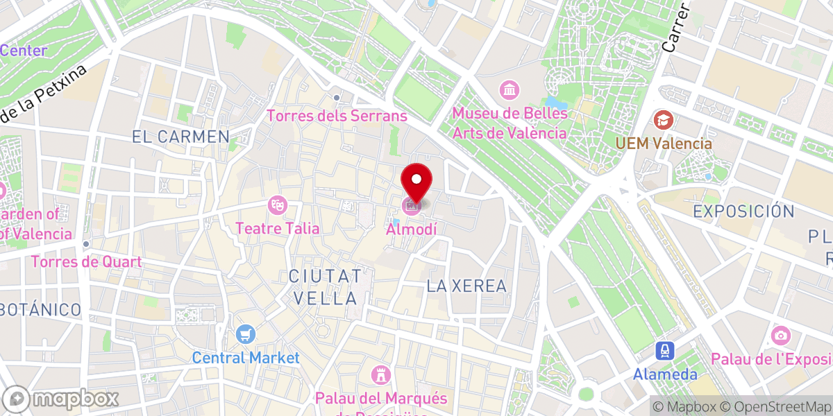 Map showing location of El Almudín
